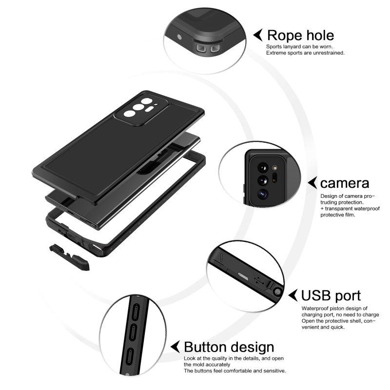 Diving Swimming IP68 Waterproof Case For Samsung Galaxy S23 S22 S21 Ultra S20 FE Plus S10 S9 S8 Note 20 Ultra Note10 Solid Cover