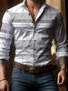 Men's plaid long-sleeved shirt, stylish and casual collared shirt, breathable and versatile top for everyday wear and commuting.