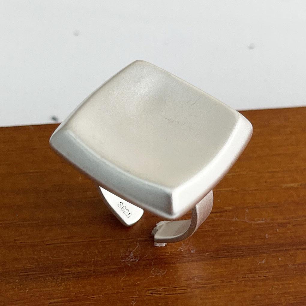 Pierścionki ze srebra 925 dla kobiet Geometryczna Delikatna Biżuteria Palec Regulowany Szeroki Błyszczący Pierścionek Na Imprezę Prezent Urodzinowy