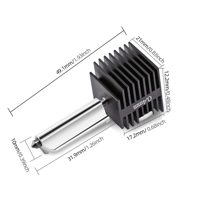 3D Printer End Hardened Steel Nozzle For Bambu Lab 3D Printer Accessories A1/A1Mini End 0.2/0.4/0.6/0.8Mm Nozzle Kit