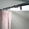 1Set Curtain Rod Supports Sturdy Aluminum Curtain Rod Brackets Smooth Finish Easy Mounting Home Office Curtains Pole Base
