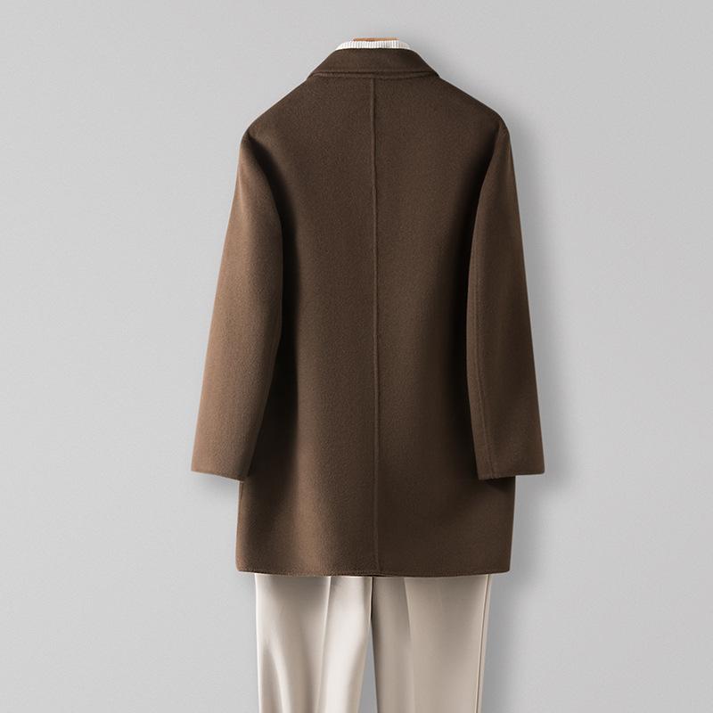 100% Wool Double-sided Cashmere-free Coat Medium and Long Wool Coat Men's High-end Handmade Wool Trench Coat