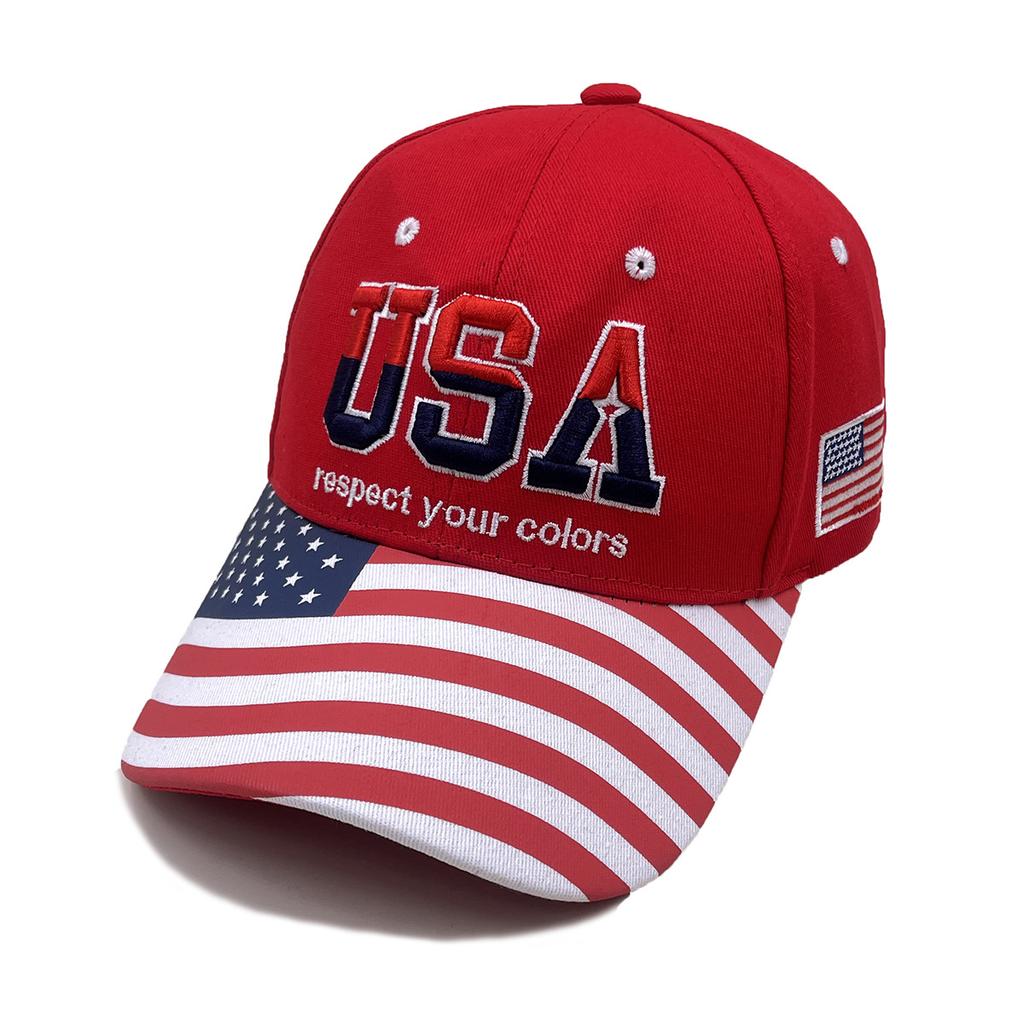 Hat Embroidered American Flag Brim Printed Baseball Cap Classic American Usa Embroidered Cap