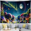 Psychedelická gobelínová nástěnná dekorace s motýlím lesem, abstraktní houby, minimalistická čarodějnická hippie dekorace do ložnice