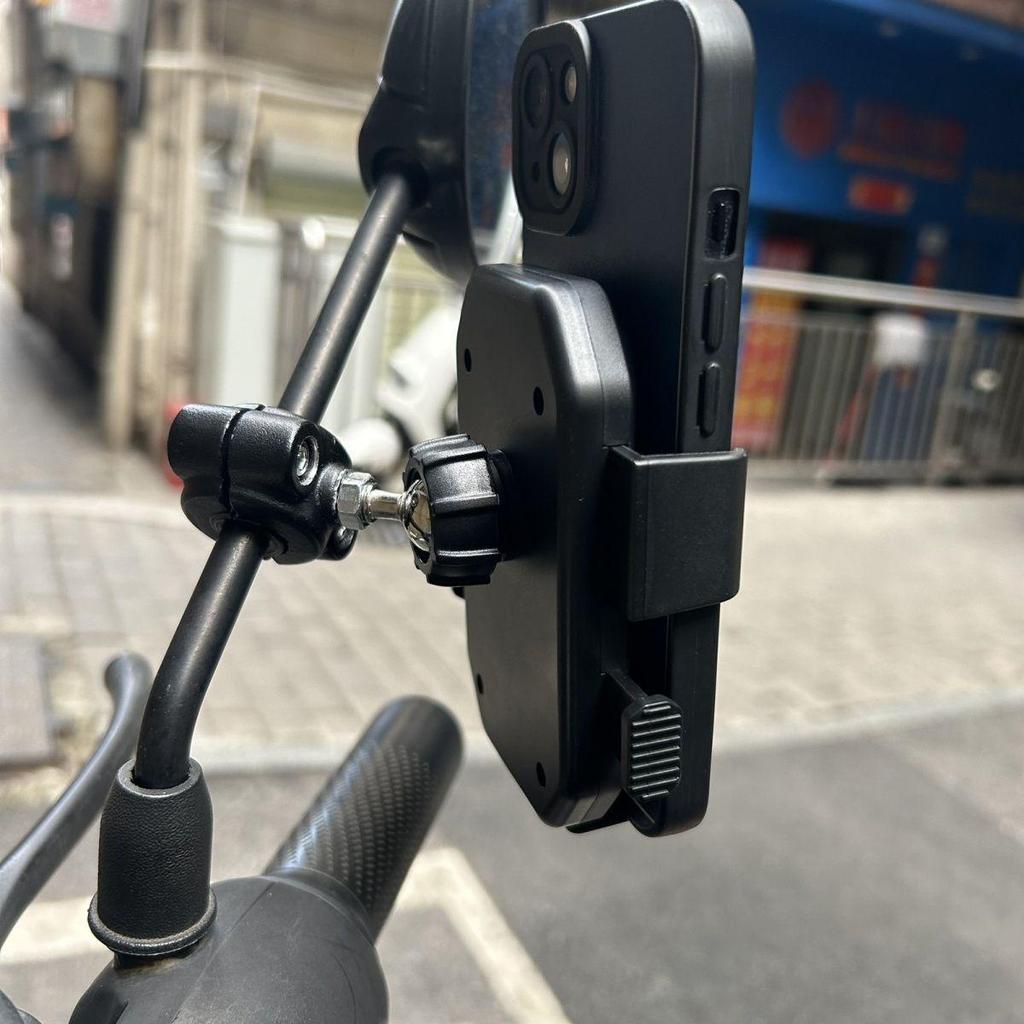 Universal Metal Motorcycle Handlebar & Rearview Mirror Phone Holder