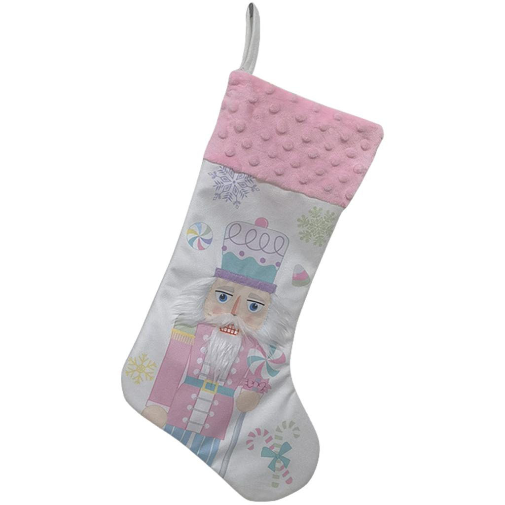 Nutcrackers Ornament Christmas Stocking Large Capacity Present Bag Handmade Holiday Tree and Fireplaces Decoration