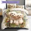 Beautiful Poodle Pattern Bedding Home Decoration Birthday Gift (1 * duvet cover + 2 * pillowcase, without core)