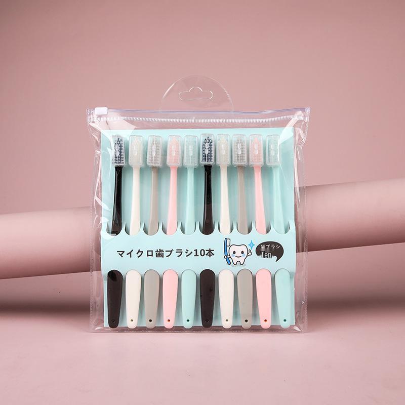 Adult Soft Bristle Macaron Stick Toothbrush Family Pack - Disposable Guest & Household Cleaning Brushes