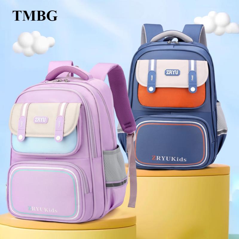 2025 New Children School Bags for Girls and Boys Fashion Macaron Spine Protection Book Bag Grades 3-6 Pupil Students Burden Reducing Teenager Backpack