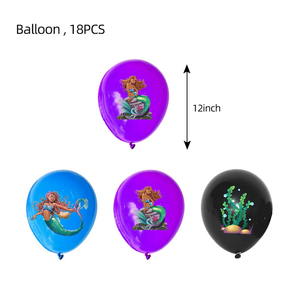 44pcs Banner, Cake Topper, Balloon Decor For Little Mermaid theme Birthday Party