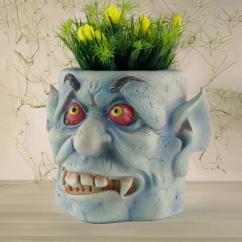 Kreativní pryskyřice nepředvídatelný výraz Květináče Patio Garden Desktop Sukulentní zelené květináče Ornamenty