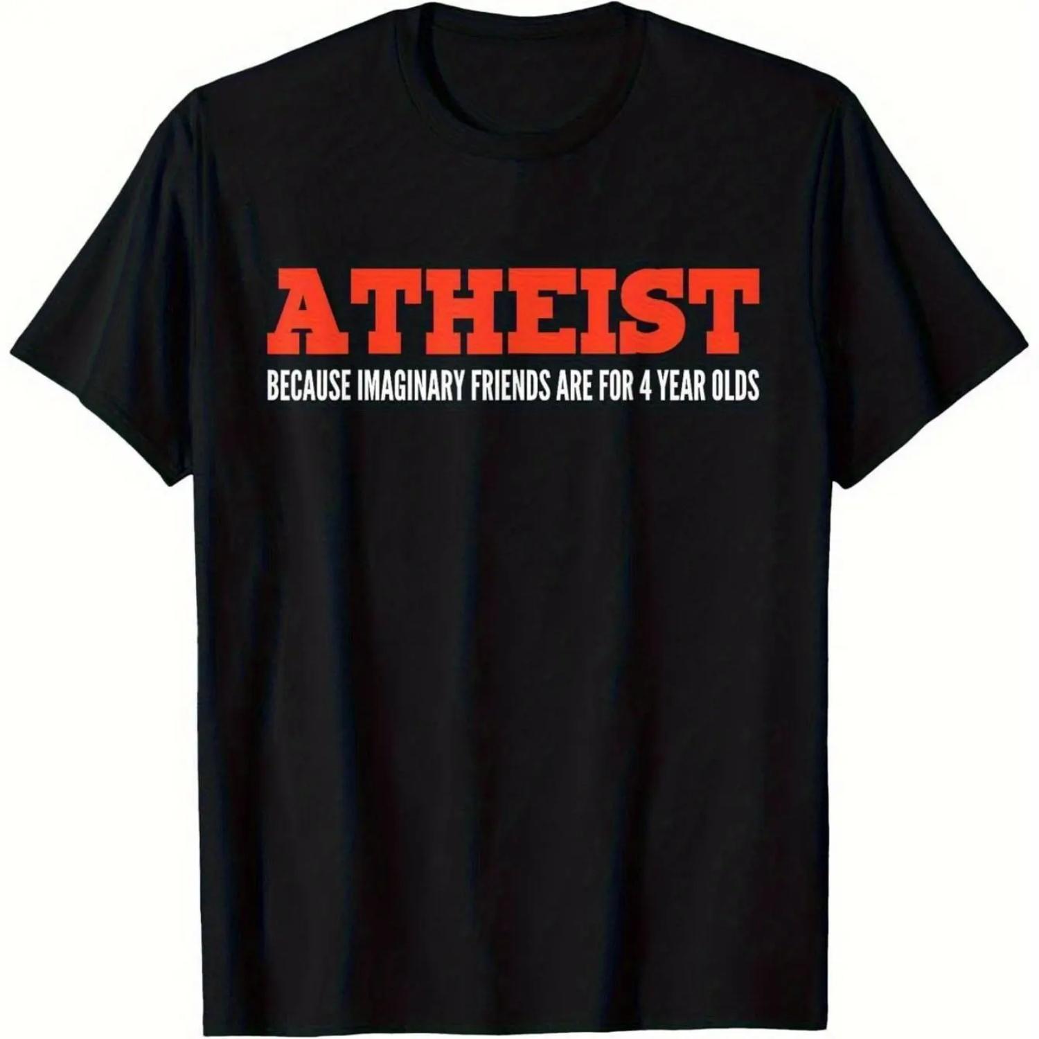 

Men s Fun Atheist T-Shirt- Bold Atheist Because Fantasy Friends Are Just Toys for 4-Year-Olds Slogan Heavyweight T-Shirt S