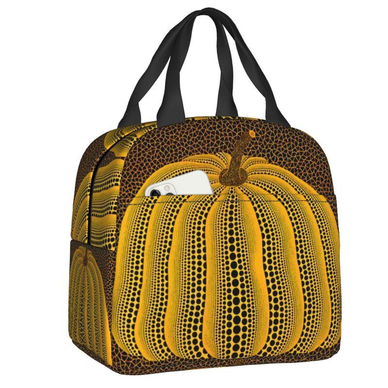 Custom Yayoi Kusama Abstract Painting Insulated Lunch Bag for Women Resuable Cooler Thermal Lunch Box Kids School Children