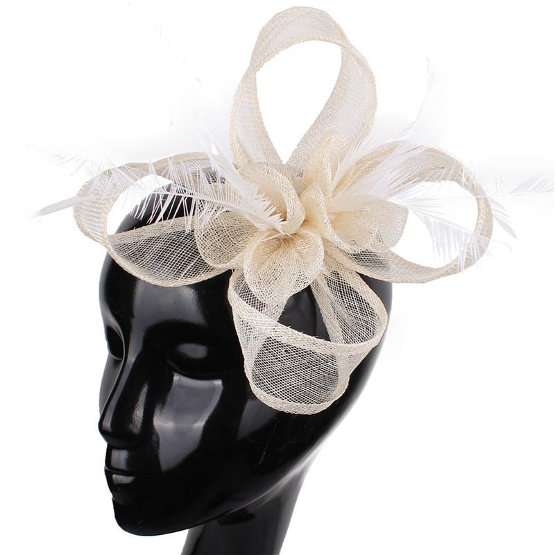 

Handmade European And American Hemp Yarn Headgear, Feather Hair Accessories, Hairpin Party, Annual Meeting, Retro Mesh Headgear