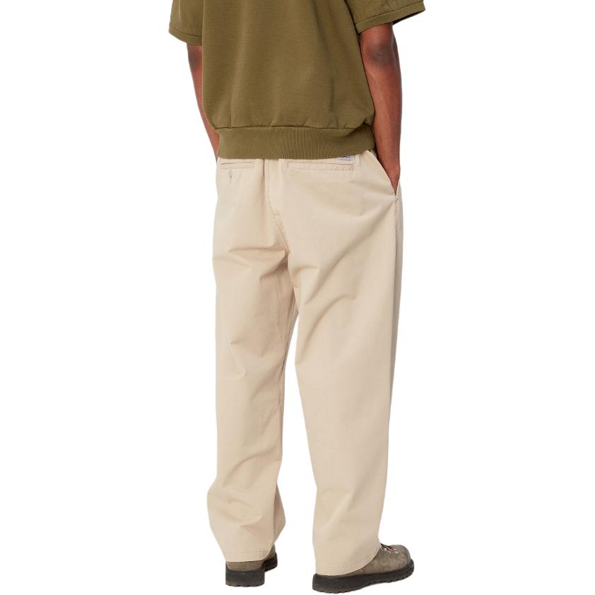 Carhartt WIP SS24 Marv Pant Solid Square Label Loose Fit Tapered Zip Casual Pants Men Pants Khaki I033129-G1-06