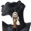 1pair Fashion Bohemian Women Long Leaves Thread Tassels Dangle Hook Earrings Eardrops Jewelry.