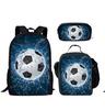 Set Scolastico Tre Pezzi Zaino Borsa Portapenne Borsa Pranzo Zaino con Immagini Street Tide Pallacanestro Calcio Set Zaino