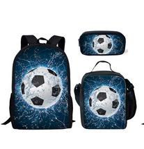 Set Scolastico Tre Pezzi Zaino Borsa Portapenne Borsa Pranzo Zaino con Immagini Street Tide Pallacanestro Calcio Set Zaino