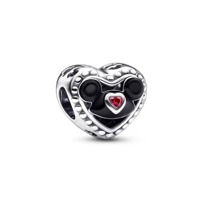 Disney Mickey Minnie Friends Dangle Charm Beads European Silver Bracelet Necklace DIY Jewelry Gift for Kids