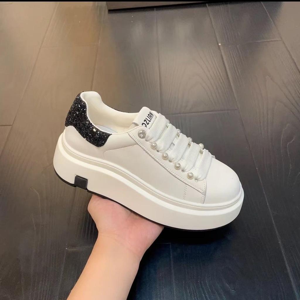 Little white shoes women's autumn versatile thick-soled small height-increasing shoes sports and leisure muffin board shoes