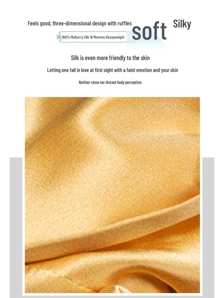 Bonetă de dormit plisată cu strat dublu din mătase de dud pentru protecția părului