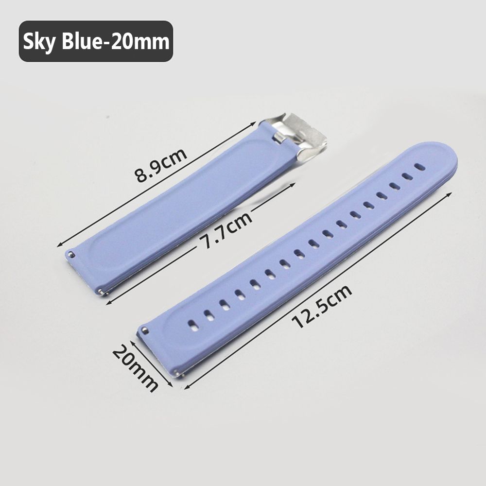 20mm 22mm Quick Release Silicone Universal Steel Buckle Wristband Watch Band Bracelet Strap
