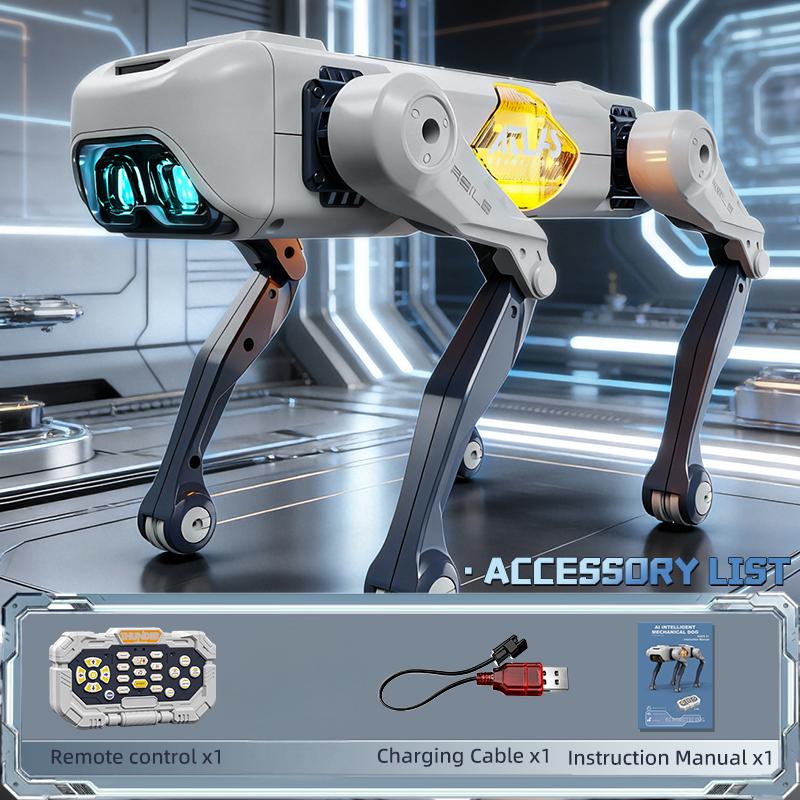 AI Smart Robotic Dog ATLAS Remote Control Voice APP Control Bionic Interactive Robot Dog Toy with Sing Dance Light for Kids Gift