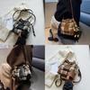 Crossborder Style Wool Blend Bucket Bag With Drawstring Closure For Daily Use