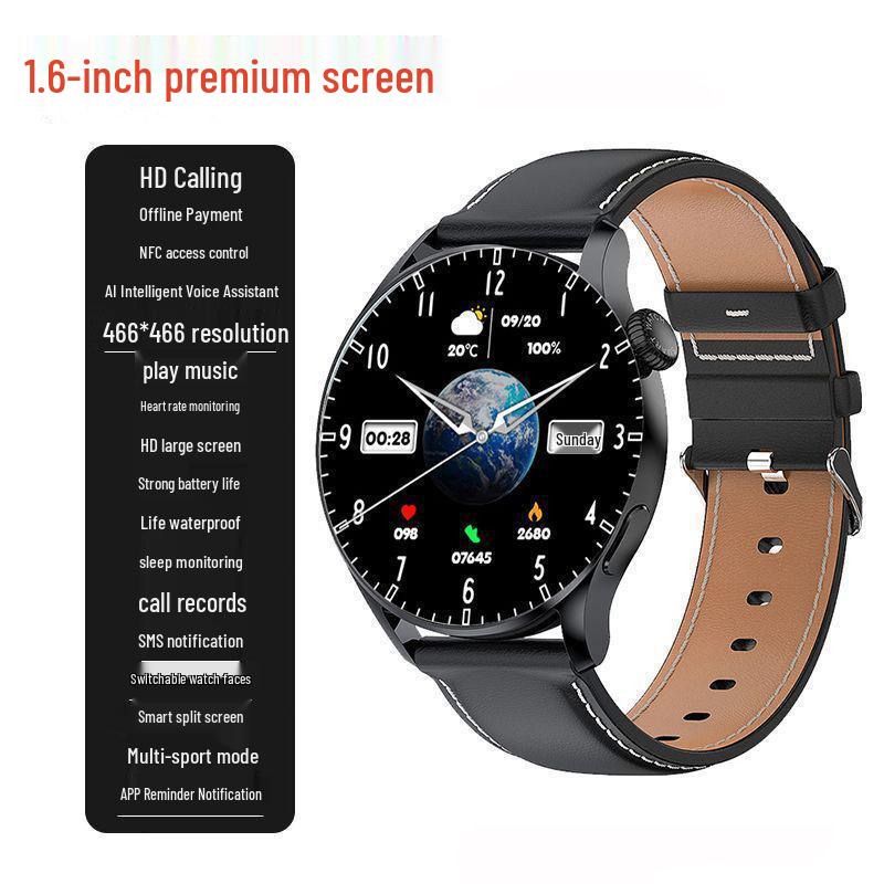 T09 Sport Smartwatch GT8: Waterproof with Heart Rate, Blood Pressure, Blood Oxygen Monitoring, Offline Payment, and NFC.