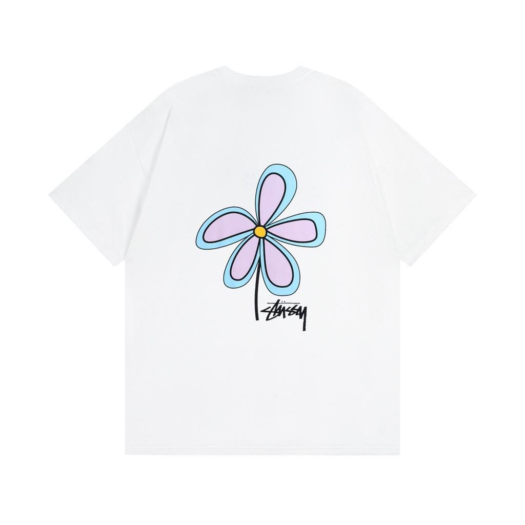 Flower Print Short Sleeve 2 World Cruise TU West Flower TeeT-Shirt Summer Couple Student ins