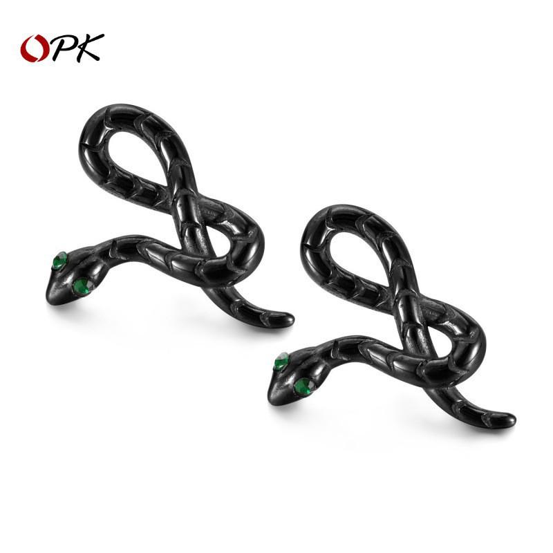 Creative Earrings Men's Stainless Steel Personality Hip-hop Punk Style Snake Shaped Titanium Wholesale