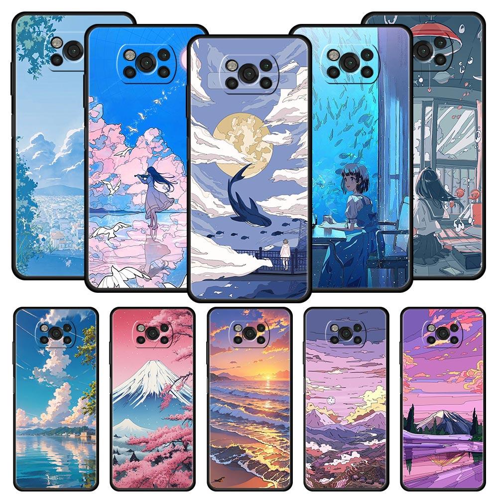 Funda de verano Sky para Phone Case For For Xiaomi Poco X6 X5 Pro X4 X3 NFC F5 Pro F4 F3 GT M5 M4 Pro 5G M3 C51 C50 C55 Cover