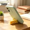 Stable Phone Cradle 3D Printed Cheese Holder, Cute Mini Mount with Hard Material Holder Keychain Ring, Lightweight Portable Desktop Stand for