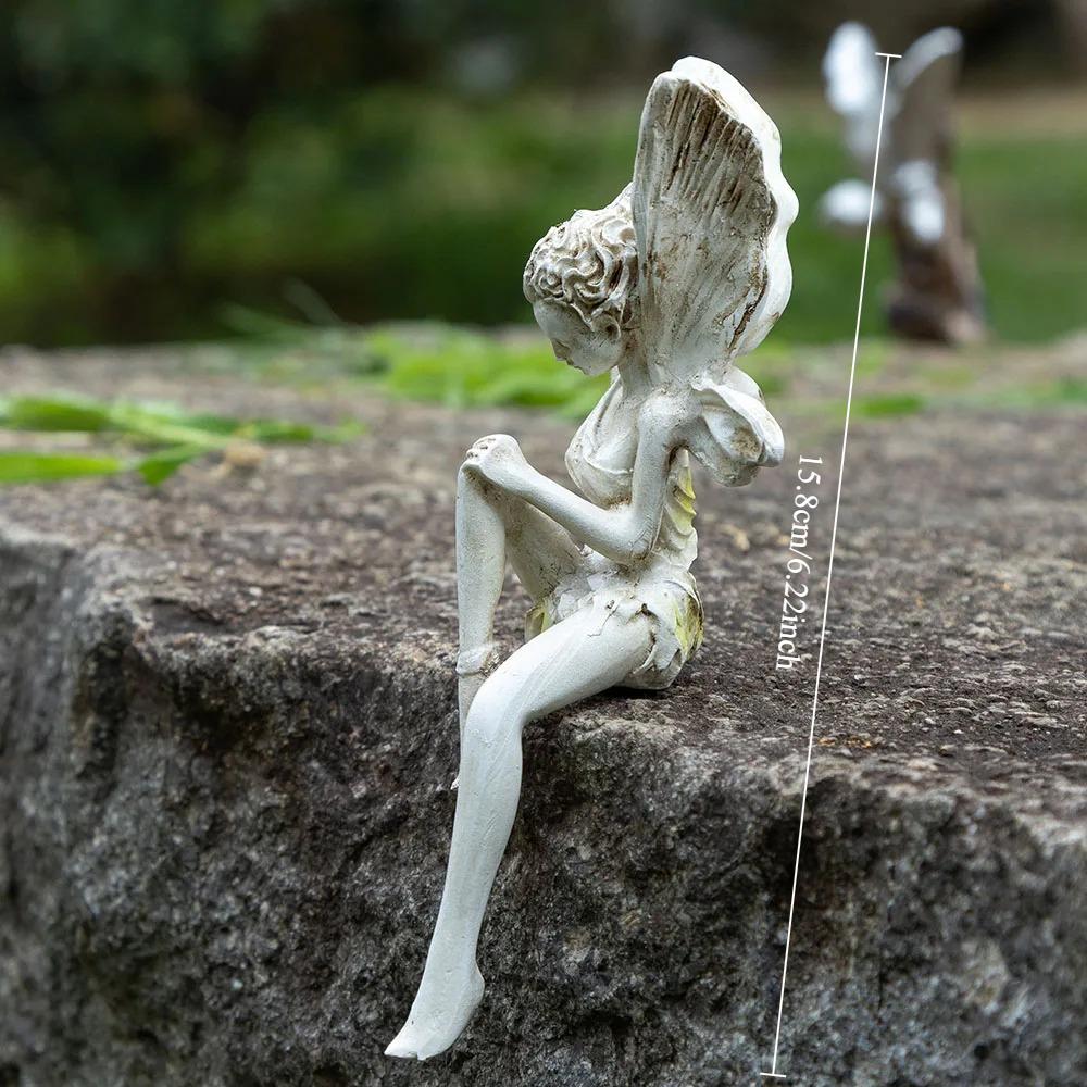 Floral Fairy Vintage-style Ornaments,Garden Flower Fairy Statue, Butterfly Wing Decoration,Tabletop Ornaments,Christmas Gifts