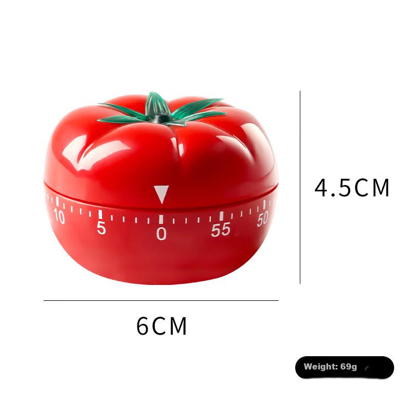 BJ Home Tomato-Shaped Mechanical Timer, Kitchen Timer, Children\'s Study Time Management Device, Mini Timer