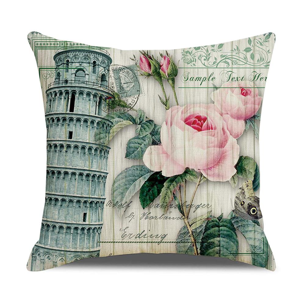 New Home Soft Furnishings Retro Butterfly Newspaper Linen Sofa Office Pillow Cover Cushion Cover