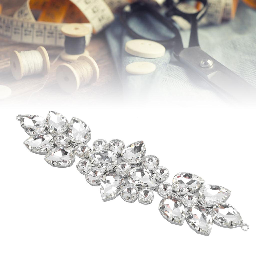 Applique Strass Verre Exquise Éblouissante Fleur Strass Verre Patch pour Vêtements Robe de Mariée