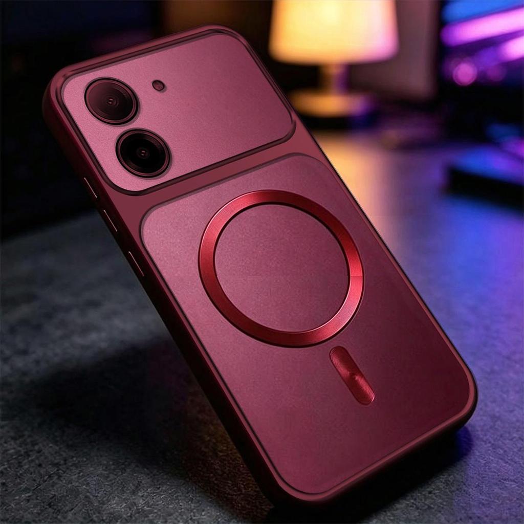 Metallic MagSafe Casing for Xiaomi Redmi A7 A5 POCO C71 Luxury Large Lens Protection Case
