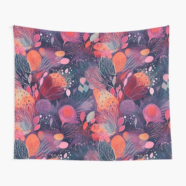Country Style Abstract Floral Tapestry Spring Flower Tapestry Colorful Scenery Wall Hanging for House Bedroom Living Room Decor