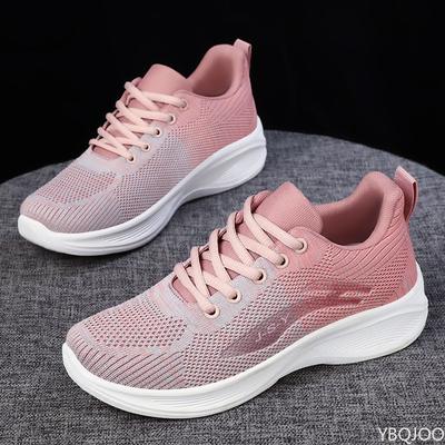Mode Damen Sommer neue lässige bequeme Sportschuhe mit weicher Sohle Leichte atmungsaktive Sneaker Mesh dicksohliger Laufschuh