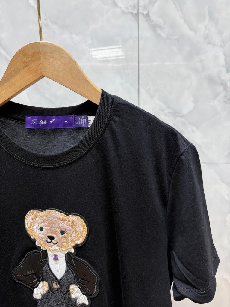 Ralph High-Quality Unisex Casual Bear Embroidery T-Shirt - Short-Sleeved, Comfortable, Versatile.