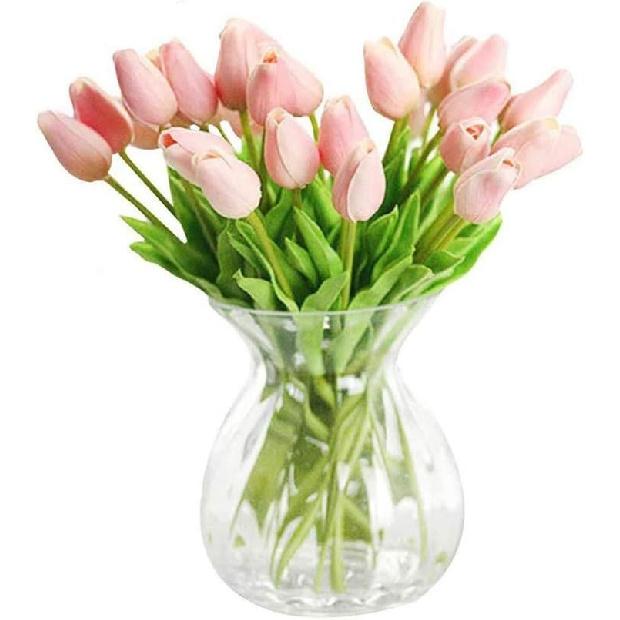 30 Pcs Artificial Tulip Flower Mini Real Touch Fake Flowers Wedding Bouquet Home Decorations for Mother Wife Girlfriend