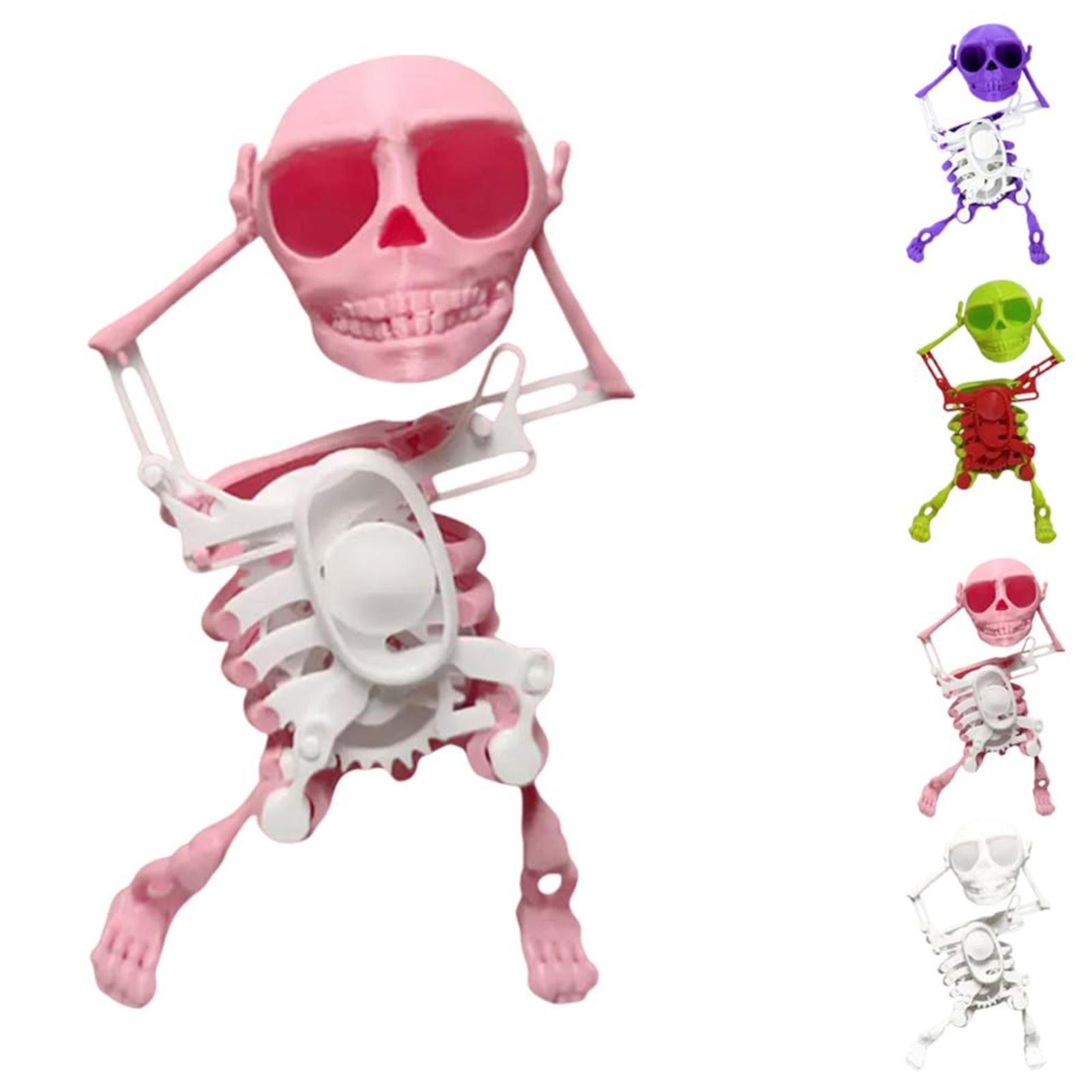

DIY Dancing Skeleton Model Kit Interactive Assembly Educational Toy for Kids and Adults Mechanical Moving Skeleton Figure розовый
