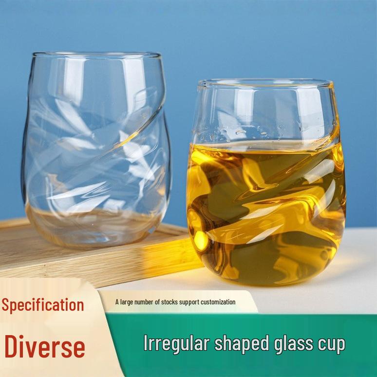 Handheld Twisted Japanese Glass Cup for Whiskey and Wine Single