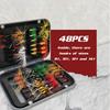 Santa King Fly Fishing Lures Kit with Box Nymph Bead head Wet Fishing Dry Flies for Trout Bass Salmon