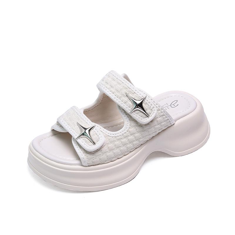 Fashion Luxury Woman Platform Sandals Ladies Elegant Medium Women's Shoes Flats Summer Sandals Women 2025 New Designer Shoes Girls