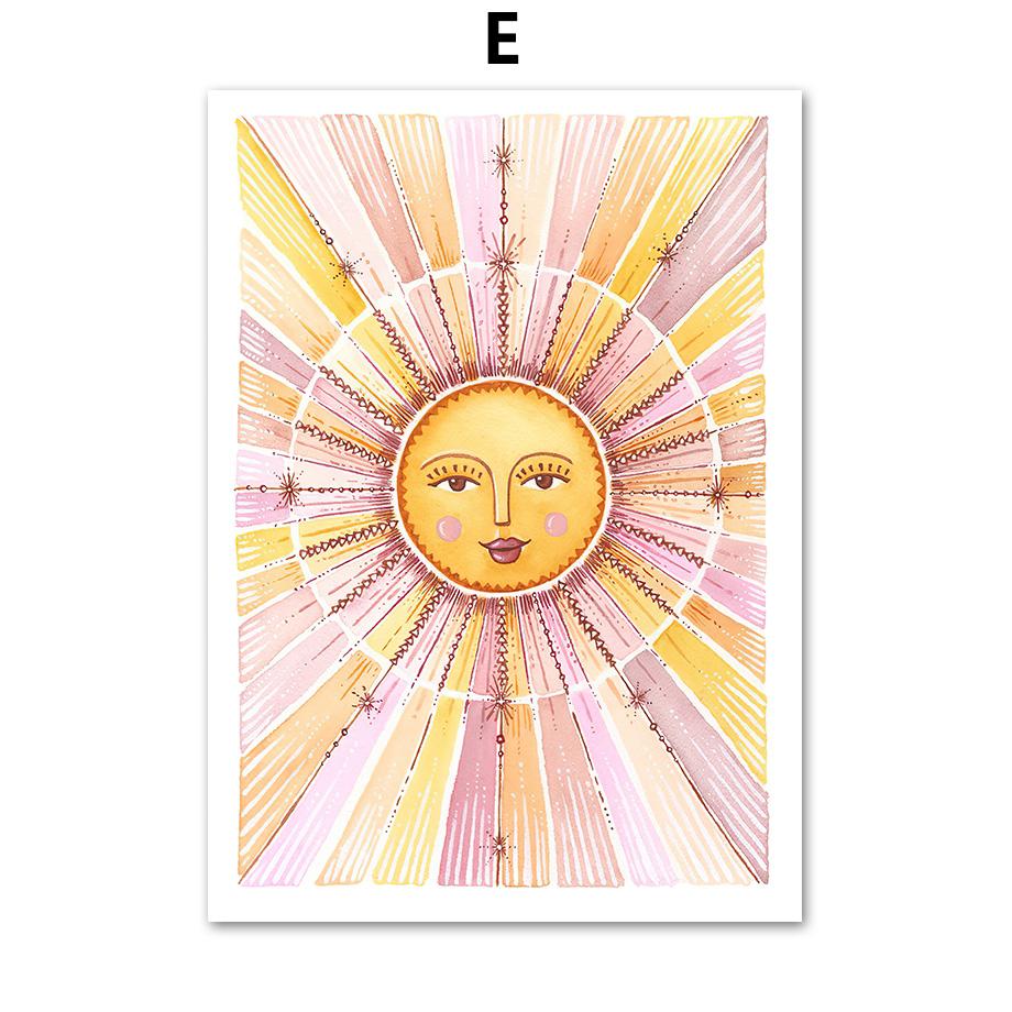 Boho Sun Cactus Banana Tree Women Leopard Wall Art Canvas Painting Nordic Posters And Prints Wall Pictures For Living Room Decor