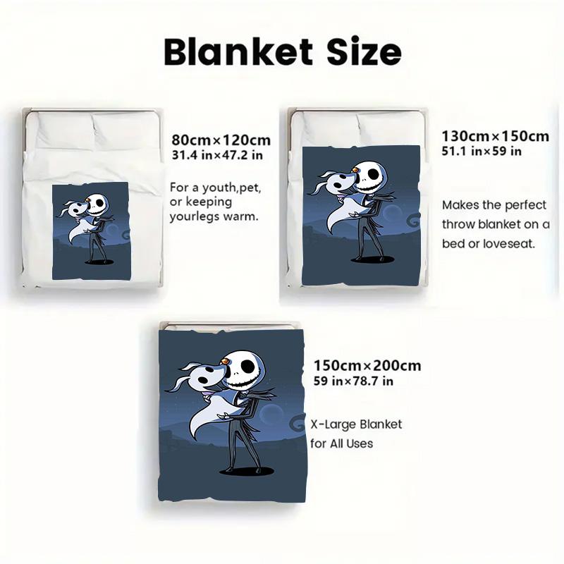 The Nightmare Before Christmas 2D Flat Pattern Flannel Blanket High Quality All Seasons Warmth and Comfort Perfect for Christmas Gifts.