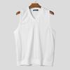 INCERUN Summer Men V Neck Sleeveless Hollow Out Solid Casual Tank Tops