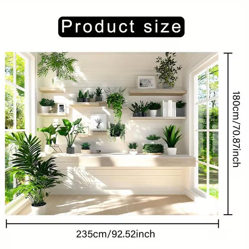 

2D Bright Plant Shelf Photo Backdrop for Home, Lifestyle and Minimalist Style Photoshoots 47.2x31.5inch/120*80cm